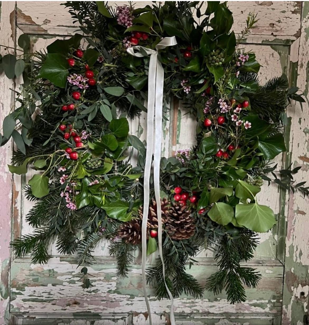 Wreath making course at Tillingham Wines