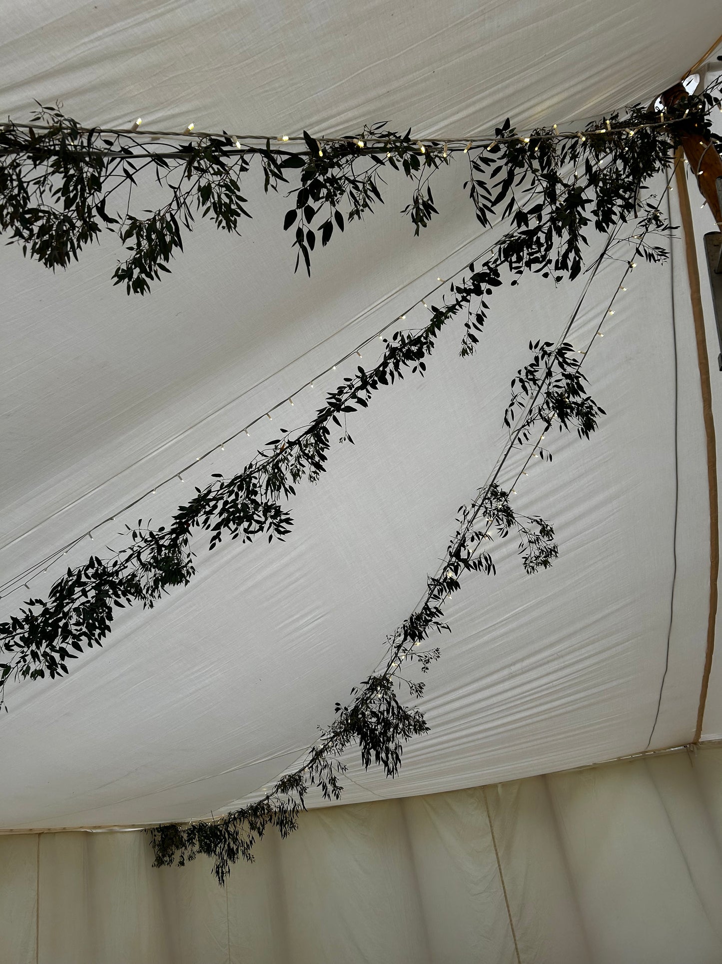 Marquee decorating using foliage