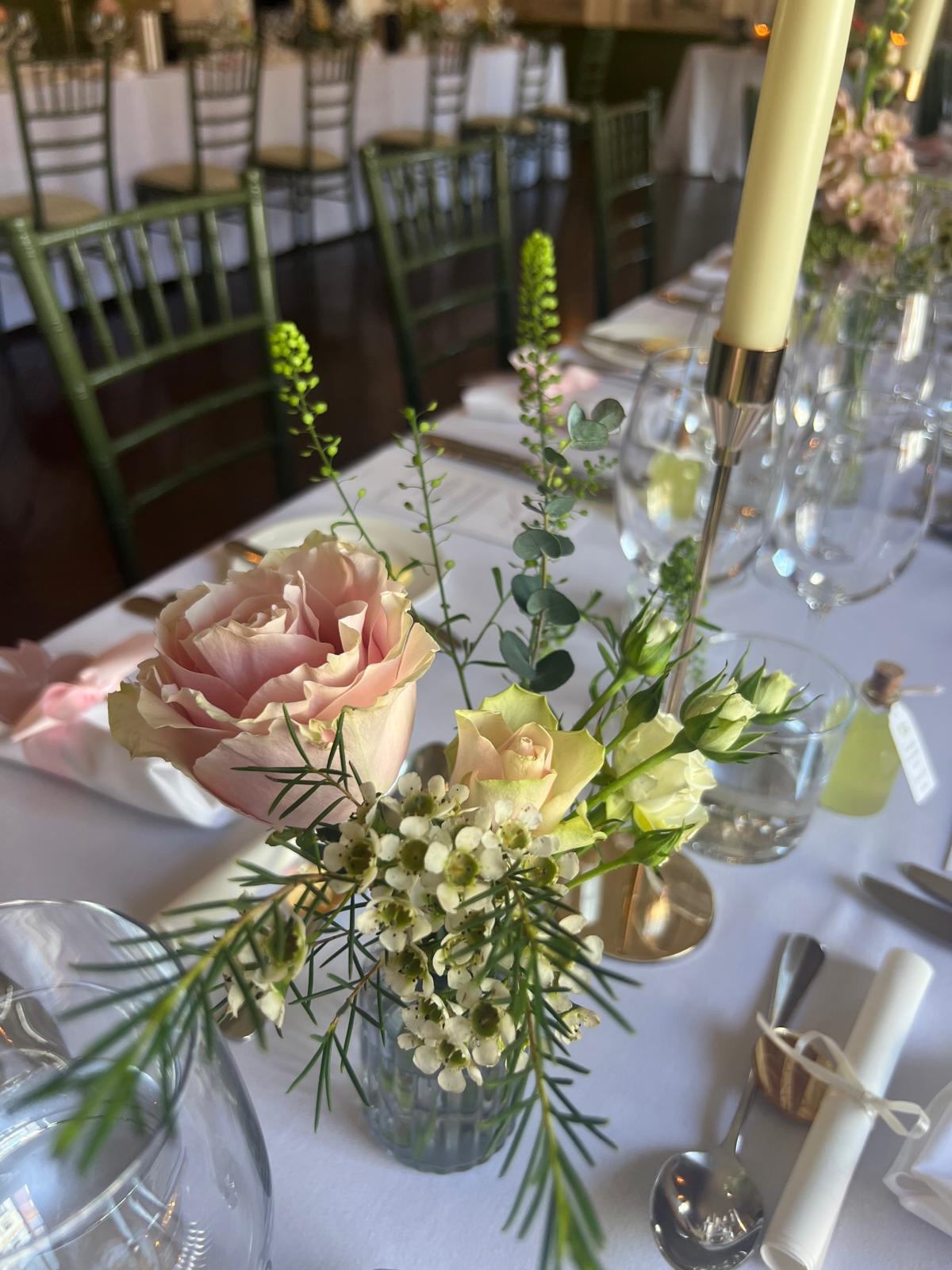 Bud vases for tables and mantelpieces