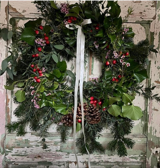 Wreath making course at Tillingham Wines