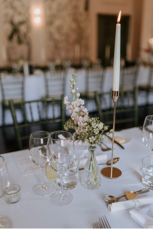 Bud vases for tables and mantelpieces