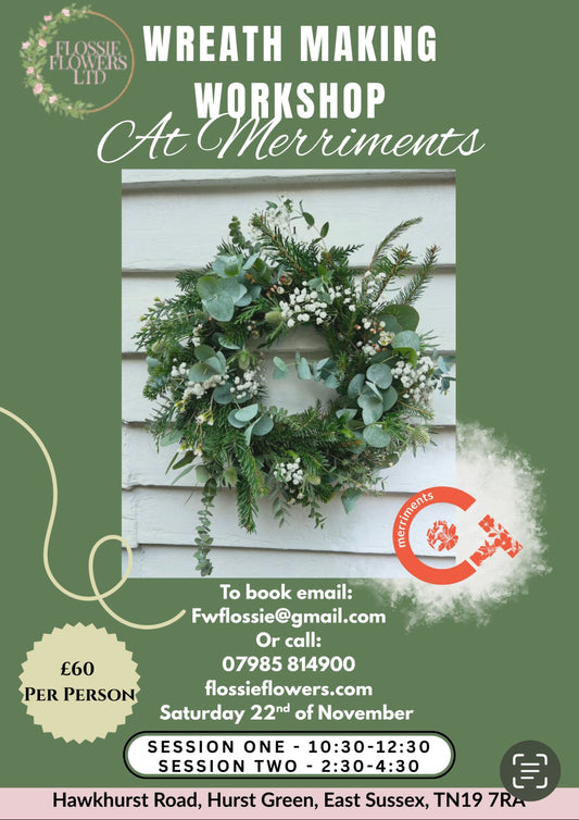 Wreath making course at Merriments Cafe (Session Two)